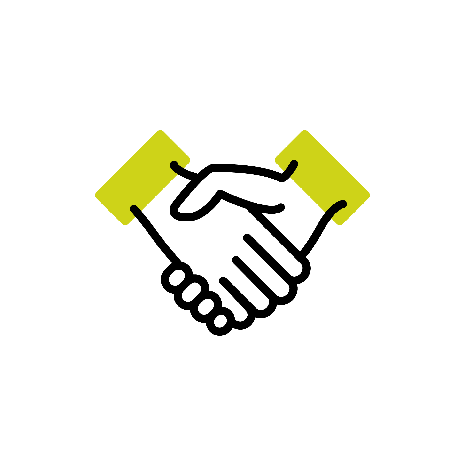 Two hands clasped in a handshake