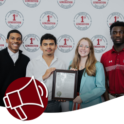 First-Gen Students holding proclamation