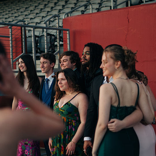 group of students in formal attire
