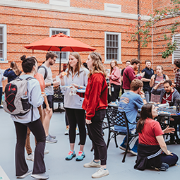 Med school students at a social event