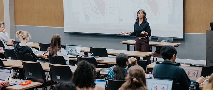 nurse educator teaching in the classroom