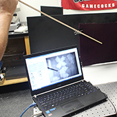 a laptop computer shows an image of steam thermography