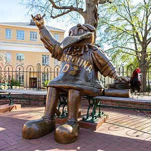 Cocky statue.